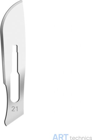 Инструмент Deffner & Johann Лезвия скальпелей, форма № 21, вырез рукоятки Инструмент Deffner & Johann Лезвия скальпелей, форма № 21, вырез рукоятки