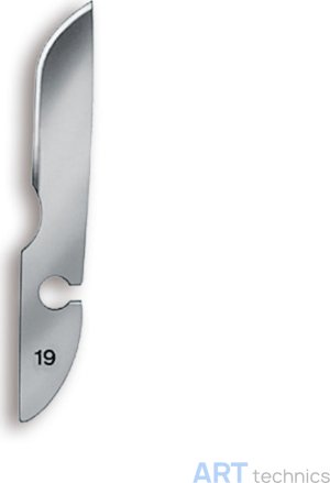 Инструмент Deffner & Johann Лезвия скальпелей Bayha, форма № 19 Инструмент Deffner & Johann Лезвия скальпелей Bayha, форма № 19