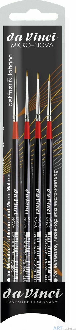 Кисть Da Vinci Набор кистей da Vinci Micro-Nova, серия 170, круглые, колонок, размеры 20/0 - 5/0 (4 шт.) Кисть Da Vinci Набор кистей da Vinci Micro-Nova, серия 170, круглые, колонок, размеры 20/0 - 5/0 (4 шт.)