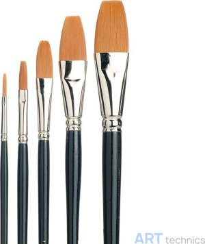 Кисть Tiziano Набор кистей Tiziano, плоские, синтетика, размеры 1/8 Кисть Tiziano Набор кистей Tiziano, плоские, синтетика, размеры 1/8