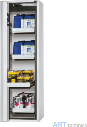 Оснащение мастерских Asecos Шкаф Phoenix со складывающимися створками, 1-х-створчатый, 4 выдвижных ящика, серого цвета Оснащение мастерских Asecos Шкаф Phoenix со складывающимися створками, 1-х-створчатый, 4 выдвижных ящика, серого цвета