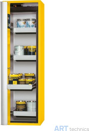 Оснащение мастерских Asecos Шкаф Phoenix со складывающимися створками, 1-х-створчатый, 4 выдвижных ящика, жёлтого цвета Оснащение мастерских Asecos Шкаф Phoenix со складывающимися створками, 1-х-створчатый, 4 выдвижных ящика, жёлтого цвета