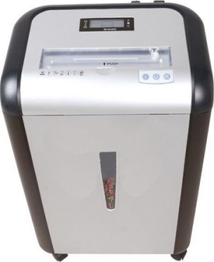 Шредер Bulros 840S (4 мм) чёрный, с серебряными дверью и режущим блоком Шредер Bulros 840S (4 мм) чёрный, с серебряными дверью и режущим блоком