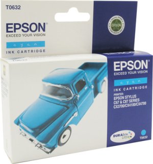 Картридж для струйного принтера Epson Картридж с голубыми чернилами T0632 (C13T06324A10) Картридж для струйного принтера Epson Картридж с голубыми чернилами T0632 (C13T06324A10)