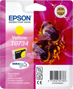 Картридж для струйного принтера Epson Картридж с желтыми чернилами T0734 (C13T10544A10) Картридж для струйного принтера Epson Картридж с желтыми чернилами T0734 (C13T10544A10)