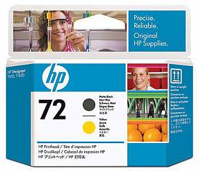 HP Print Head 72 Matte Black & Yellow (C9384A)